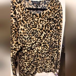 Eloquii Long sleeve Leopard Blouse